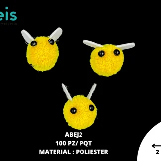 POMPON ABEJA 2.0 CM ABEJ-2 100 PZ/PQT AMARILLO+NEGRO