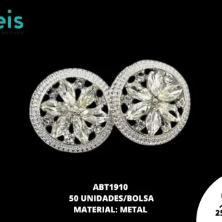 BOTON PLASTICO PATA DECORADOS ESTRELLA ABT1910 25.4mm 50 PZ/PQT PLATA