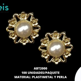 BOTON FINO CON PERLA ABT2000 100U/PAQUETE