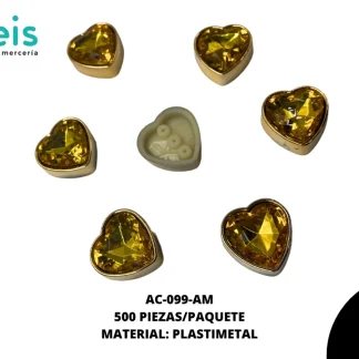 REMACHES PLASTICO CORAZON AC099-DR 23mm 500 PZ/PQT AMARILLO