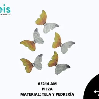 ACCESORIOS MARIPOSAS LASER AF214-AM 4cmX2.5cm AMARILLO