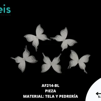 ACCESORIOS MARIPOSAS LASER AF214-BL 4cmX2.5cm BLANCO