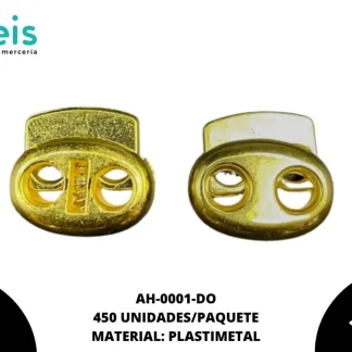 AHORCADOR OVALADO DOBLE AH-0001 1.7CM x 1.8CM 500U/PAQUETE DORADO