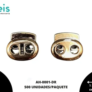 AHORCADOR OVALADO DOBLE AH-0001 1.7CM x 1.8CM 500U/PAQUETE DORADO ROSADO