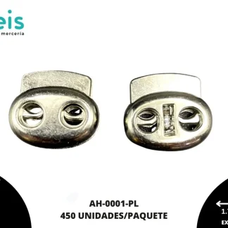 AHORCADOR OVALADO DOBLE AH-0001 1.7CM x 1.8CM 450U/PAQUETE PLATA