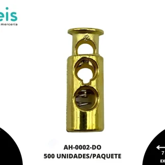 AHORCADOR CILINDRICO DOBLE AH-0002 2.5CM x 0.7CM 500U/PAQUETE DORADO