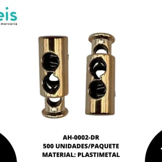 AHORCADOR CILINDRICO DOBLE AH-0002 2.5CM x 0.7CM 500U/PAQUETE DORADO ROSADO