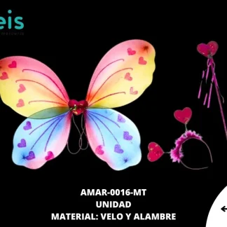 ALAS ADORNO MARIPOSA CORAZON JUEGO COMPLETO REF: 173 MULTICOLOR UNIDAD