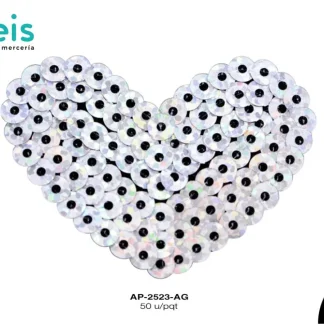 PARCHES LENTEJUELA CORAZON AP-2523-AG 5cmX4cm 50 PZ/PQT PLATA OLEOG