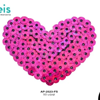 PARCHES LENTEJUELA CORAZON AP-2523-FS 5cmX4cm 50 PZ/PQT FIUSHA