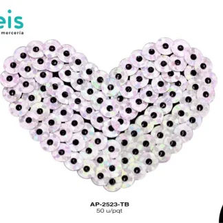 PARCHES LENTEJUELA CORAZON AP-2523-TB 5cmX4cm 50 PZ/PQT TRANSPARENTE BOREAL