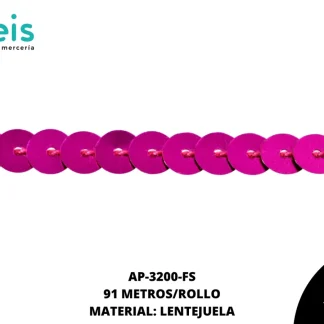 CINTAS GALON LENTEJUELA AP-3200-FS 6mm 91 Mts/Rollo FIUSHA