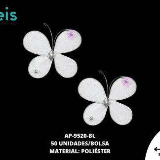 ACCESORIOS MARIPOSAS VALO AP-9520-BL 55mmX50mm 50 PZ/PQT BLANCO