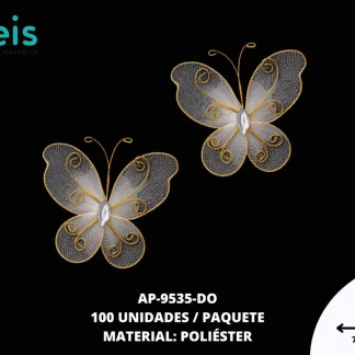 APLICACIÓN MARIPOSA VELO REF: SC07-192 DORADO 100 U/PQT