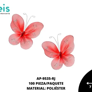 APLICACION MARIPOSA VELO REF: SC07-192 ROJO 100 U/PQT