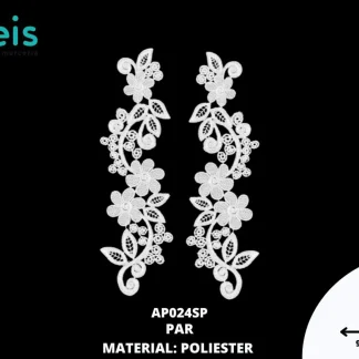 APLICACIONES EN PAR PLANOS POLIESTER BRILLOSO AP024SP 28.5cmX9cm BLANCO