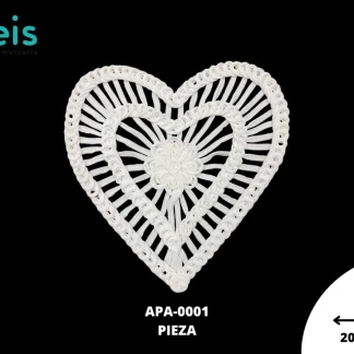 PARCHES BORDADOS Y ESTAMBRE CORAZON DE TELA APA-0001 20cmX20cm BLANCO