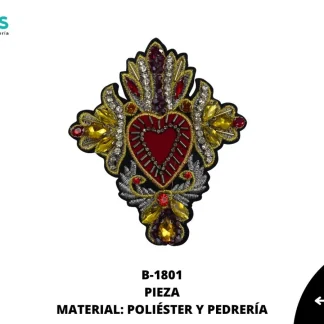 PARCHES PEDRERIA CORAZON B-1801 11.5cmX10cm ROJO