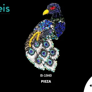 PARCHES PEDRERIA HINDU PAVO REAL B-1940 6cmX11.5cm