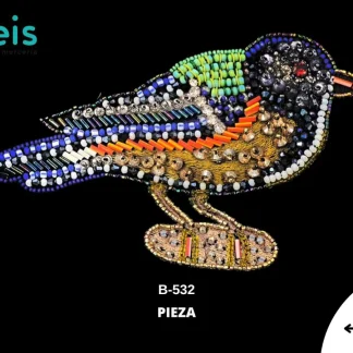PARCHES PEDRERIA HINDU PAJARO B-532 14.3cmX10.5cm MULTICOLOR