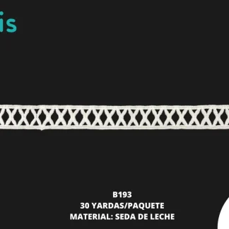 GUIPIUR SEDA DE LECHE 2.0 CM B193 30 YAD/PZ BLANCO