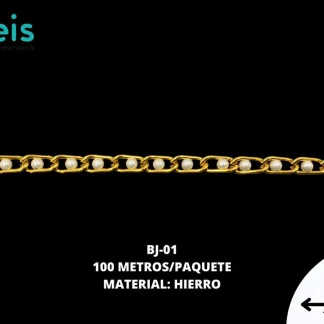 CADENA ALUMINIO 4MM BJ-01 100 MTS/PQT DORADO-BLANCO