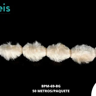 BORLA POR METRO 4CM 50 MTS/PAQ BEIGE
