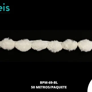 BORLA POR METRO 4CM 50 MTS/PAQ BLANCO