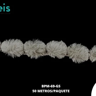 BORLA POR METRO 4CM 50 MTS/PAQ GRIS