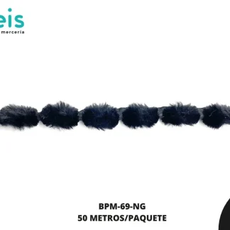 BORLA POR METRO 4CM 50 MTS/PAQ NEGRO