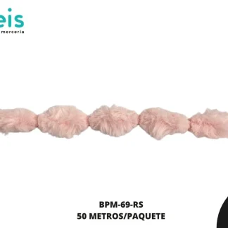 BORLA POR METRO 4CM 50 MTS/PAQ ROSADO