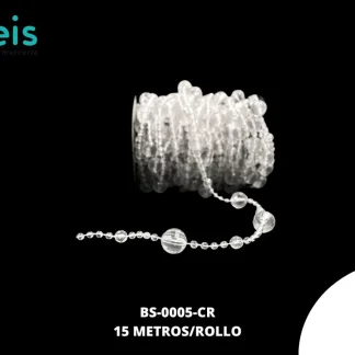 ACRILICO CORTINA MUNDO 13 MM REF: XC02014 CRISTAL 15 MTS/ROLLO