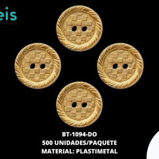 BOTON METALIZ 2H REF:H089-20L DORADO 500U/PQ