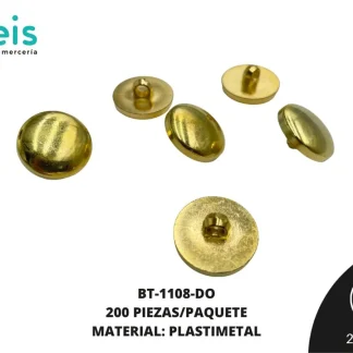 BOTON PLASTICO BT-1108-DO 32L (20mm) 200 PZ/PQT DORADO