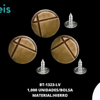 BOTON MET HIERRO (17MM) REF BT-1323 DORADO 1000 U/PAQUETE