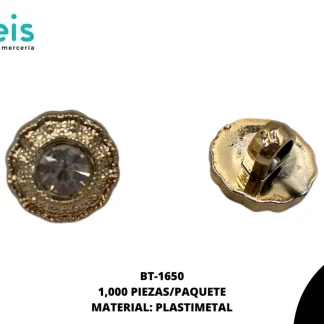 BOTON PATA PIEDRA 18L BT-1650 1000 PIEZAS/PAQ ORO ROSADO