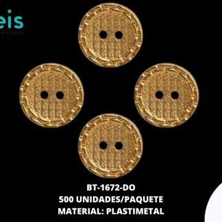 BOTON METALIZADO 2H 418(20L) DORADO 500 U/PQT