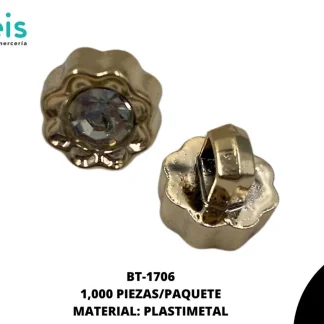 BOTON PATA PIEDRA 18L BT-1706 1000 PIEZAS/PAQ ORO ROSADO