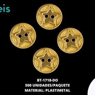 BOTON METALIZADO 2H REF: 258(20L) DORADO 500 U/PQT