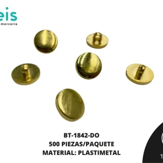 BOTON PLASTICO PATA BT-1842-DO 24L (15mm) 500 PZ/PQT DORADO