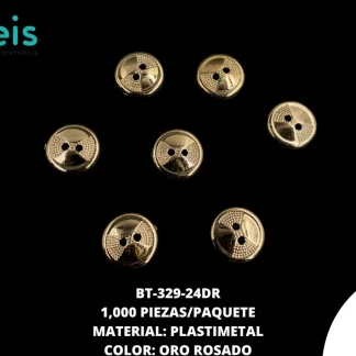 BOTON DORADO 2H 24L BT-329-24DR 1000 PZ/PQT ORO ROSADO