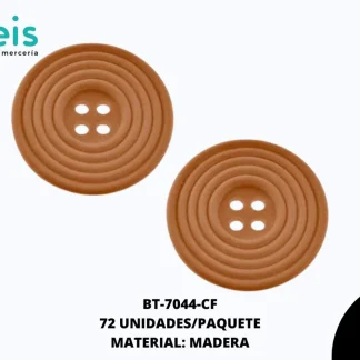 BTN MADERA RAYAS REF:4.5CM (#2) CAFÉ 72 U/PQT