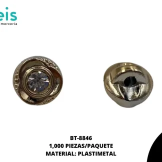 BOTON PATA PIEDRA 16L BT-8846 1000 PIEZAS/PAQ ORO ROSADO