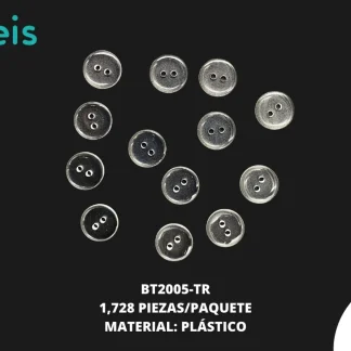 BOTON TENTACION 2 HUECOS 20L REF: BT-20L05 1728 PZ/PQT TRANSPARENTE