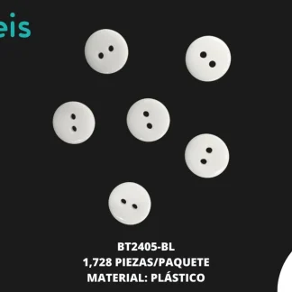 BOTON TENTACION 2 HUECOS 24L REF: BT-24L05 1728 PZ/PQT BLANCO