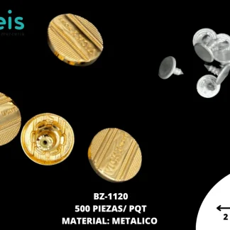 BOTON Y PLACA ZAMACK VICKY 32L (20mm) BZ-1120 500 PZ/PQT DORADO
