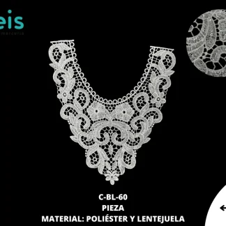 CUELLOS POLIESTER CON LENTEJUELA C-BL-60