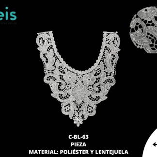 CUELLOS POLIESTER CON LENTEJUELA C-BL-63