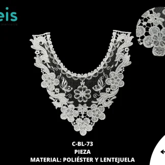 CUELLOS POLIESTER CON LENTEJUELA C-BL-73