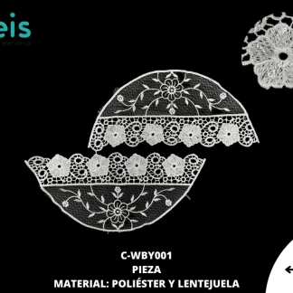MANGA POLIESTER CON LENTEJUELA C-WBY001